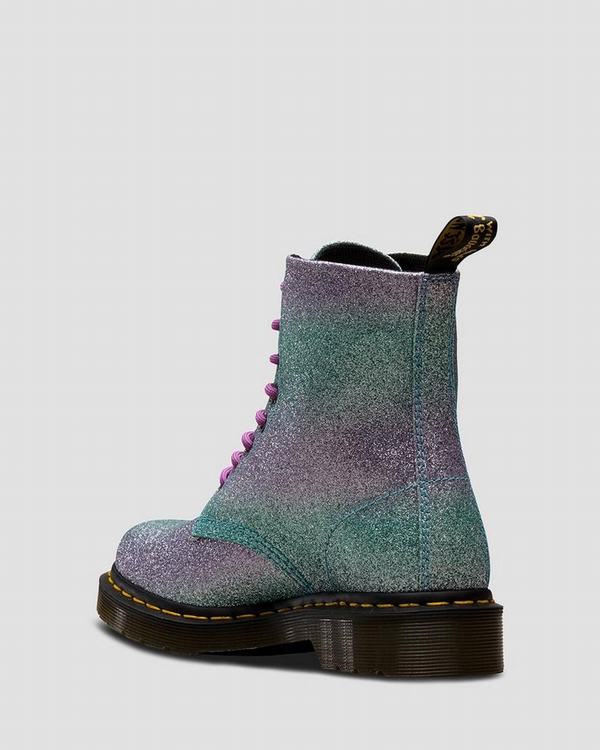 Dr Martens Dámské Kotníkové Boty 1460 Pascal Glitter Tyrkysové, CZ-042361